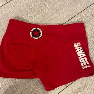 SAVAGE red workout shorts